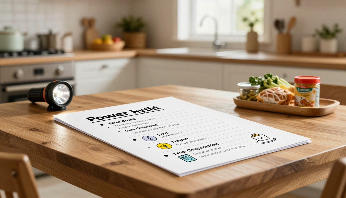 Power outage checklist for home: food safety, lights, and charging plan